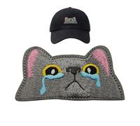 Embroidered Patches Iron On - Cat Embroidery Applique Durable Easy Fabric Decor, Jacket Backpack Pants Shirt Apparel, Uniform Craft Projects, Sew On Option Accessory, Cute Animal Design DIY Repair | S