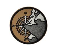 Embroidered Patches - Mountain Compass Embroidery Badge Set, Reusable Fabric Repair Decorations, Detailed Outdoor Theme Applique Accessories | Decorative Clothing For Bags Caps Jackets Vests