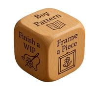Embroiderer Dice - Wooden Decision Dice, 5cm Engraved Handmade Sewing Tool, Fun Quilter Embroiderer Decision Dices | For Home Travel Workshop Artwork Classes Beginner Artists Women Enthusiasts
