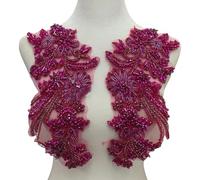 Embroidery Beadwork Flower Applique Sewing on Patches Accessories for Various Clothing Stage Costume Garment Decoration Sewing on Patches for Costume