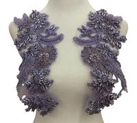 Embroidery Beadwork Flower Applique Sewing on Patches Accessories for Various Clothing Stage Costume Garment Decoration Sewing on Patches for Costume