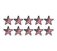 Embroidery Cloth Sticker DIY Adhesive Decorative Patches Bright Colors Special Patterns For Clothing Bags Scarf Repair Decoration Polyester 10 Pieces (Five-pointed star cloth patch)