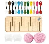 Embroidery Floss Organizer 15-Slot Wooden Spool Storage