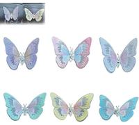 Embroidery Fragrance Butterfly Decoration,Exquisite Car Console Air Outlet Decor,Scented Automotive Interior Accessories for Car (6pcs)