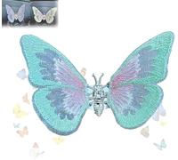 Embroidery Fragrance Butterfly Decoration,Exquisite Car Console Air Outlet Decor,Scented Automotive Interior Accessories for Car (Green)