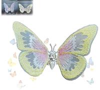 Embroidery Fragrance Butterfly Decoration,Exquisite Car Console Air Outlet Decor,Scented Automotive Interior Accessories for Car (Yellow)