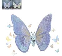 Embroidery Fragrance Butterfly Decoration,Exquisite Car Console Air Outlet Decor,Scented Automotive Interior Accessories for Car (Purple)