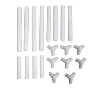 Embroidery Frame Stand Holder Hoop Double Layer Rectangular Plastic Tube Lap Stand Cross Stitch Stitching Set for Home Use Crafting PP Material 20x20cm 25x25cm (White)