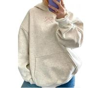 Embroidery Hoodies Women Cute Bowknot Graphic Cute Hoodies for Teen Girls Long Sleeve Oversized Trendy Sweatshirts (Pink, S)