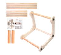 Embroidery Stand, Adjustable Scroll Frame, Easy Assembly & Storage, Portable Wooden Support, Quilting Stitching Tool for Crafting, Pattern Work, Punch Needle Display, 11.8x11.8x15.7 Inches