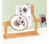 Embroidery Stand,Wood Cross Stitch Hoop Holder,360° Rotating Hands-Free,With Drawing Splint,Easy Embroidery, For Sewing Craft Projects, LJJY-KK