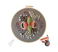 Embroidery Starter Kit Full Range of Stamped Cross Stitch Kits for Beginner Including Embroidery Cloth with Pattern, Embroidery Hoop, Color Threads