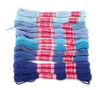 Embroidery Thread 12Pcs Gradient Bright Colors | No Fading Polyester Line for Handicrafts/Friendship Bracelets/DIY Projects | Excellent Embroidery Supplies (Blue Color)