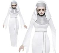 Embrujado Asilo Monja Disfraz Mujer Halloween Fantasma Disfraz
