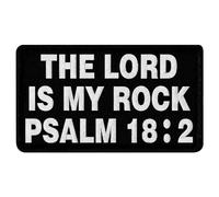 EmbTao Parche táctico con texto en inglés "The Lord is My Rock" Salmo 18:2, insignia de moral bordada con gancho y bucle