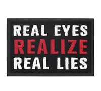 EmbTao Real Eyes Realize Real Lies Patch Biker Morale Insignia Bordada Apliques Cierre Gancho & Loop Emblema