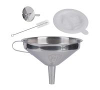 Embudo colador de cocina de malla fina, juego de gelatina de acero inoxidable con cepillo, filtrado de salsa, para panaderos, conservas, tamiz de gelatina, herramienta de conservación, separador