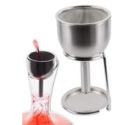 Embudo con Filtro Acero Inox 3en1 (incl. Soporte) - Decantador de Vino, Aireador de Jarra y Copas, Vertedor Oxigenador Antigoteo - Mejora el Vino y Elimina Residuos - Regalo Original Cocina y Hogar