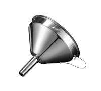 Embudo construido totalmente de acero inoxidable con mango lateral para un mejor control al llenar botellas de boca estrecha y recipientes de almacenamiento (L)