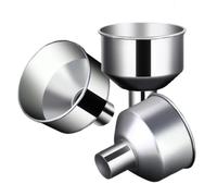Embudo de acero inoxidable 3 piezas herramienta de llenado de polvo | Embudo de recarga de salsa adecuado para aceite, salsa, perfume, así como para el hogar, la cocina, el restaurante