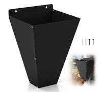 Embudo de aves de corral pequeño con parte trasera plana, embudo para matar codornices y palomas de metal inoxidable, ahorra espacio, desmontable, bordes plegados, accesorios para granja, color negro