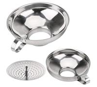 Embudo de cocina, 3pcs/set embudo con colador, funnels de enlatado de acero inoxidable para llenar el frasco de albañil, la boca ancha, el kit de suministros de enlatado para uso de la cocina