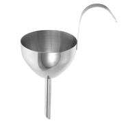 Embudo de Cocina de Acero Inoxidable con Gancho y Boca Ancha | Malla Filtrante Multicapa, Estructura Estilizada, Acabado Plata, para Frascos y Botellas en Cocina