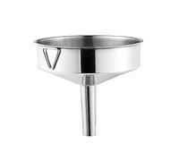 Embudo de cocina de acero inoxidable, embudos de cocina de metal multiusos para llenar botellas, transferir líquido, aceite, zumo, leche, polvo, grano, tamaño 8-30cm ( Color : Silver , Size : 18*17cm