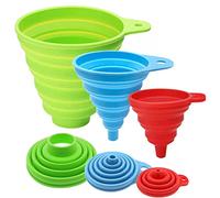 Embudo de cocina, embudos para llenar botellas, embudo plegable de silicona de grado alimenticio, embudo para aceite de cocina, líquido, transferencia de polvo (paquete de 5)