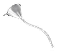 Embudo de combustible de boquilla flexible con filtro interno y cuerpo de hierro resistente para coche, motocicleta, camión, aceite, diésel, uso con gancho de acero listo para montaje en pared