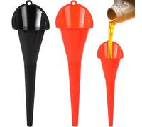 Embudo de combustible, Embudo de boca larga manos libres, kit de embudo de gasolina portátil universal, reabastecimiento de combustible de coche, embudo de aceite de cuello largo,Rojo + Negro