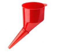 Embudo de combustible en ángulo con filtro de malla fina de plástico para gasolina, diésel, aceite y agua, sin combustible, color rojo