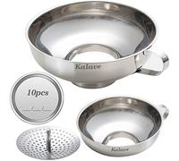 Embudo de conservas con colador para tarros de masón anchos y regulares, embudos de boca ancha para uso en la cocina, kit de suministros de conservas - acero inoxidable, escupidera