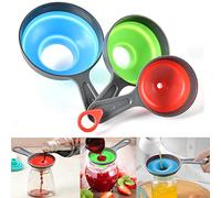 Embudo de conservas utilizado en la cocina - Embudo de cocina plegable de silicona de calidad alimentaria juego de 3 piezas embudo de cuello ancho grande adecuado para tarros de conservas