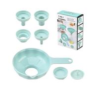 Embudo de Enlatado de Boca Ancha Grande, Embudos Enlatados de Cocción para Cocina de Plástico Grado Alimenticio con 4 Boquillas Wide Mouth Funnel para Rellenar Tarros Anchos y Regulares