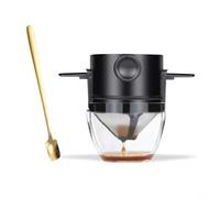 Embudo de filtro de café de acero inoxidable compatible con cafeteras Kalita Wave y Cono, filtro reutilizable ecológico para el hogar y viajes (negro)