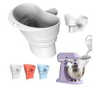 Embudo de harina de silicona plegable optimizado para batidoras de soporte KSM150 para ofrecer un flujo constante y reducir el desorden de la encimera (blanco)