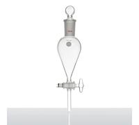 Embudo de separación, 30 mL-125 ml, junta superior del suelo, tubo de rama inferior, tapón de vidrio superior, apertura de válvula de vidrio de 2 mm, F78 (125 ml-F781125)