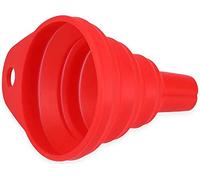 Embudo de silicona para cocina, 4 tamaños, plegable, juego de embudo pequeño para transferencia de líquidos, 11 cm, rojo