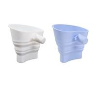 Embudo de Silicona para Harina Compatible con KitchenAid, Sin Derrames, Chute de Vertido Fácil, Accesorio para Vertido Limpio, Blanco y Azul, Pack de 2