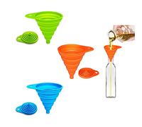 Embudo de silicona plegable, 3 piezas embudo cocina para aceite, cerveza, líquidos, transferencia (grande)