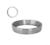 Embudo dosificador de espresso de aleación de aluminio con anillo de portafiltro para entrega directa a tierra y reproducibilidad mejorada del flujo de trabajo (53 mm, plata)