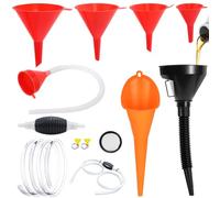 Embudo Flexible Embudo Gasolina Plástico Embudo Universal Set 8 Piezas Universal Embudo de llenado con Bomba sifón Manual Para Motocicleta, Automóvil Máquina, Automotriz