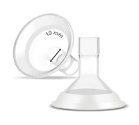 Embudo Maymom MyFit Serie Comfy de 19 mm, diseño de dos piezas, compatible con piezas de extractores Medela; reemplazo de embudos Medela; compatible con conector MaxFlow Flex; paquete de 2 piezas