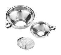 Embudo para envasar de acero inoxidable,Herramienta de Cocina de Acero Inoxidable - Set de 2 Embudos con Colador | para Llenado de Tarros, Botellas, Repostería, Salsa, Mermelada,