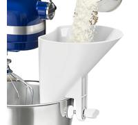 Embudo Para Harina - conducto de harina con boquilla ancha - Canal vertedor de batidora de pie,Para cocina, horneado, alimentos, pan, granos, polvo, y bol mezclador con vidrio y acero inoxidable