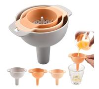 Embudo pequeño de cocina 4 en 1 para llenar botellas con filtro colador desmontable, embudos de aceite de plástico, accesorios para el hogar, juego de embudo de aceite (naranja)