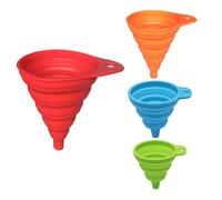 Embudo plegable de silicona - Embudo de cocina portátil, embudo plegable de silicona | Juego de 4 embudos de cocina para llenar botellas de agua, embudos de transferencia de líquidos en alimentos