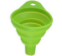 Embudo plegable de silicona, flexible, plegable, para botella de agua, transferencia de líquidos, plegable, apertura estrecha y ancha, 1 pieza de 4,33 pulgadas, verde claro