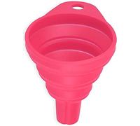 Embudo plegable de silicona flexible plegable pequeño para botella de agua, transferencia de líquidos, plegable, apertura estrecha y ancha, 1 pieza de 3,15 pulgadas, color rosa